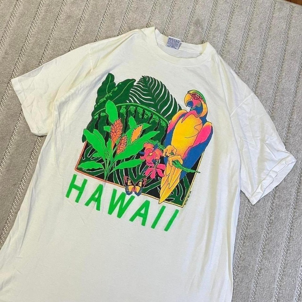 VTG 90s Hawaii Parrot T-shirt size XXXL Retro Summer Party Festivals Beach